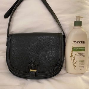 Anne Klein black saddle bag